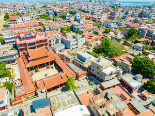 Aerial photography of the ancient city of Chongwu in Hui'an County, Quanzhou, Fujian, China