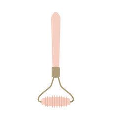 Roller tool. Facial massage routine element. Skincare spa scrapping. Vector flat illustration isolated on white background