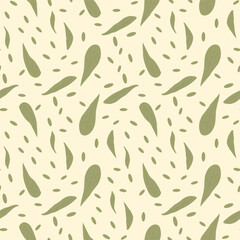 Leaves simple seamless pattern. Vector hand drawn illustration.