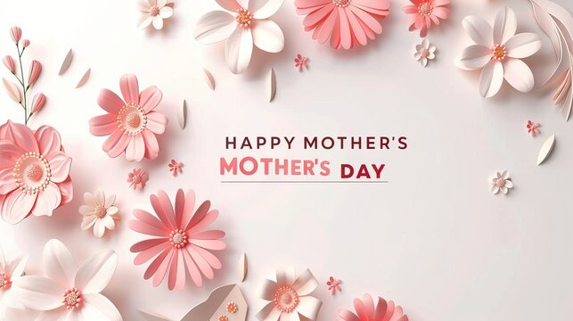 Happy Mother's Day. Combined with the text "Happy Mother's Day" Banner. Happy Mother's day Image.