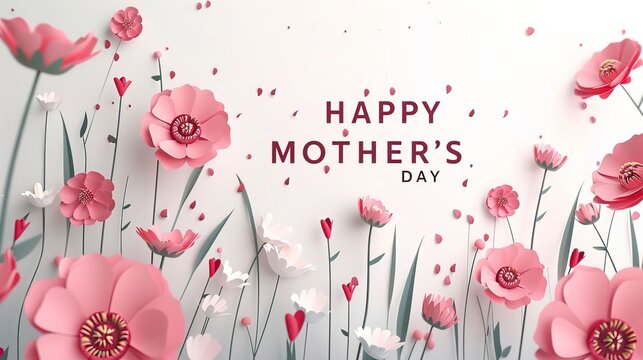 Happy Mother's Day. Combined with the text "Happy Mother's Day" Banner. Happy Mother's day Image.