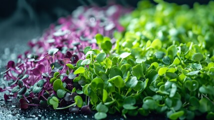 Fresh microgreens salad, vegan concept