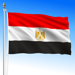 Egypt, official national waving flag, african country, vector illustration