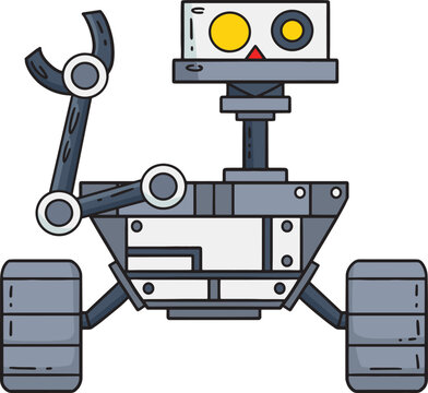Rover Robot Cartoon Colored Clipart Illustration