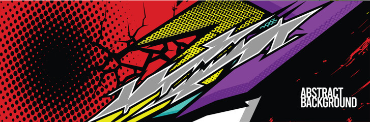 Car wrap decal designs. Abstract racing and sport background for racing livery or daily use car vinyl sticker. Vector eps 10.