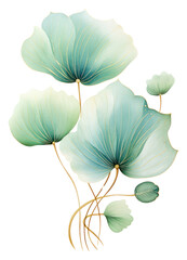 PNG Green lotus leaf flower plant art.