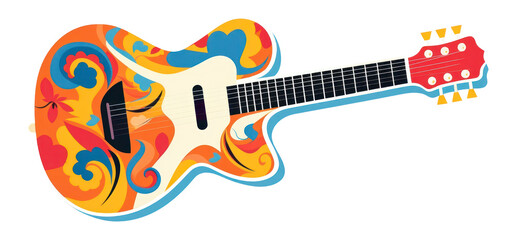 PNG Guitar white background performance creativity.