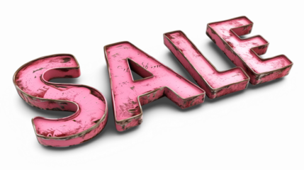 3d letter SALE in Golden color on transparent background