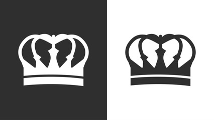 Fototapeta premium Hand drawn crown Icon silhouette