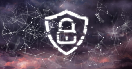 Image of shapes moving over padlock