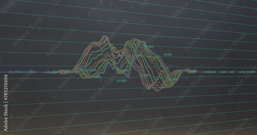 Poster image of data processing over colorful grid