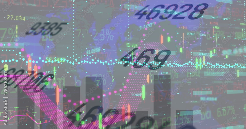 Poster Image of data processing over world map