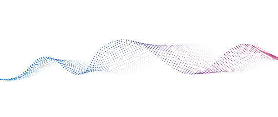 Flowing Dot Wave halftone gradient pattern on transparent background
