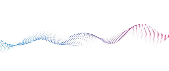 Fototapeta premium Flowing Dot Wave halftone gradient pattern on transparent background