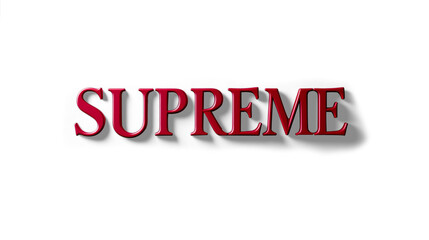 3D letter SUPREME in royal blue on a transparent background