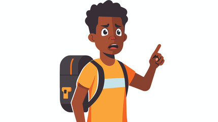 A cartoon illustration of a black man student looking