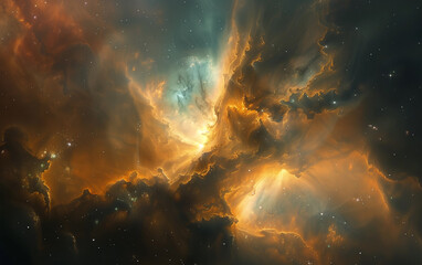 Obraz na płótnie Canvas Vibrant space nebula glowing in deep cosmos - fantastic nebula, cosmic imagery.
