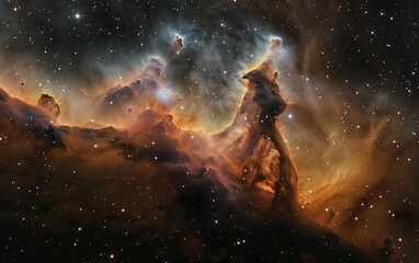 Fototapeta na wymiar Vibrant space nebula glowing in deep cosmos - fantastic nebula, cosmic imagery.