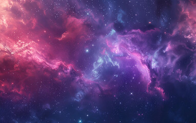 Vibrant space nebula glowing in deep cosmos - fantastic nebula, cosmic imagery. - obrazy, fototapety, plakaty