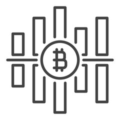 Bitcoin Cryptocurrency Graph vector Crypto Trading thin line icon or design element - 785214841