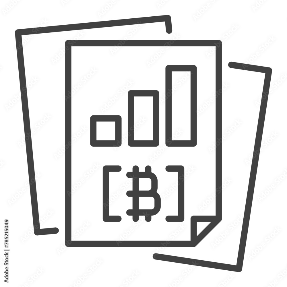 Poster bitcoin documents vector cryptocurrency business outline icon or design element