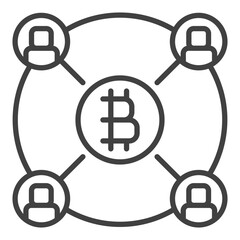 Bitcoin Trading vector Cryptocurrency outline icon or design element