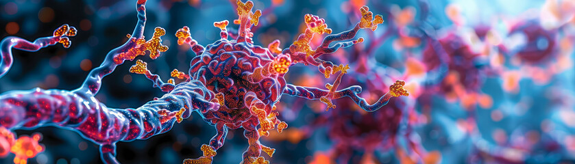 Vivid Illustration of Antibodies Attacking a Pathogen