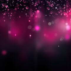 Magenta abstract glowing bokeh lights on a black background with space for text or product display