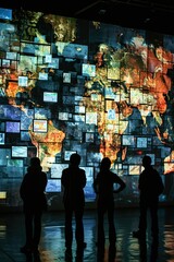 Global interconnectedness of news, with a montage of diverse news sources displayed on screens against a world map backdrop. The image symbolizes the flow and impact of information across borders.