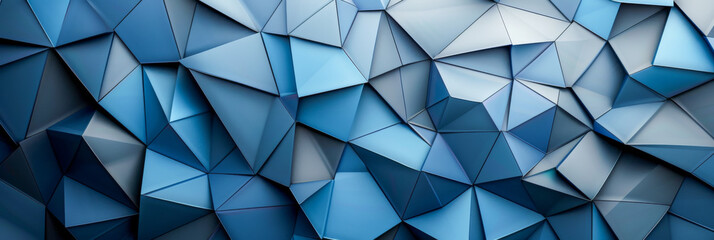 Geometric Abstraction of Blue Polygons in 3D Perspective