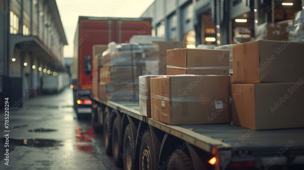 Poster efficient delivery process by organizing packing and loading of boxes onto a truck for transportatio
