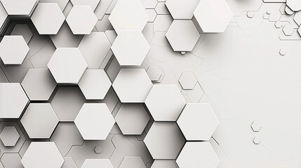 Pattern of interlinked white hexagons on a clean, modern background