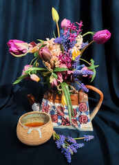 Romantic bouquet of the garden flowers - 785221659