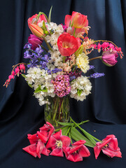 Romantic bouquet of the garden flowers - 785221690