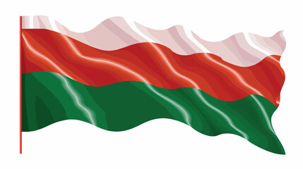 A Flag Illustration of the country of Belarus flat vector - obrazy, fototapety, plakaty