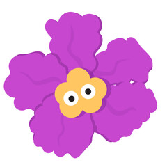 cartoon of purple flowers