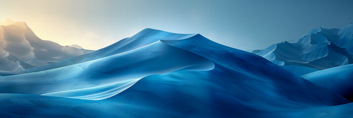 Abstract Blue Mountains Landscape Digital Wallpaper