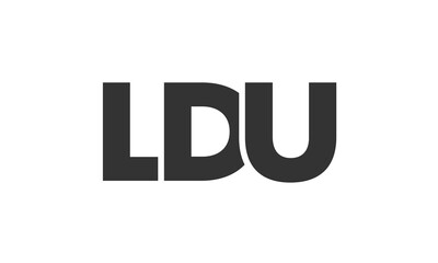 LDU logo design template with strong and modern bold text. Initial based vector logotype featuring simple and minimal typography. Trendy company identity.