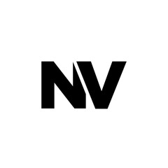 Letter N and V, NV logo design template. Minimal monogram initial based logotype.