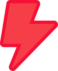 Lightning voltage flash icon. Thunderbolt energy, business process stroked flat element for modern and retro design. Simple color vector pictogram isolated on white background