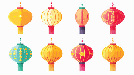 Fototapeta na wymiar A traditional Chinese lantern festival with colorful lamp