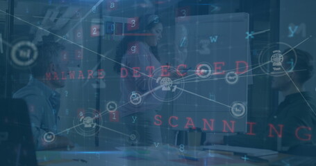 A digital interface and network of connections over a hacker