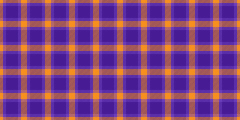 Best background tartan check, british pattern seamless plaid. Horizon fabric textile vector texture in violet and orange colors.