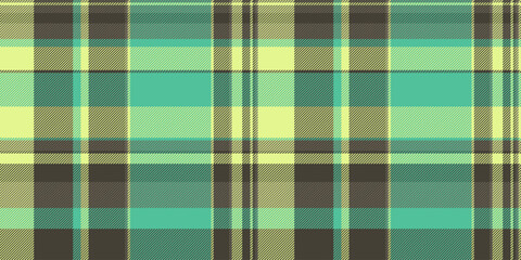 October seamless textile fabric, checks tartan vector pattern. Harmony texture background check plaid in dark and mint colors.
