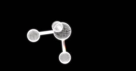 Image of molecule moving on black background