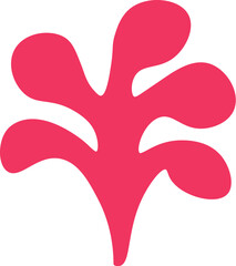 Last year bush, herbarium silhouette. Bright autumn tropical foliage flat illustration. Simple cartoon vector hand drawn isolated on white background