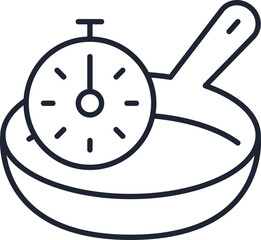 Cooking Time Isolated Outline Icon for Infographic, Banners, Books. Editable stroke for different purpose