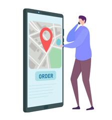 Food Order and Delivery concept, flat design vector illustration, for graphic and web design
