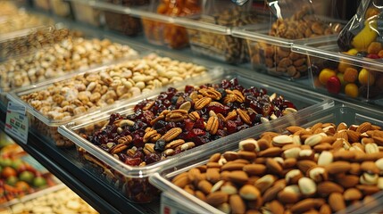 dried fruit and nuts in the market