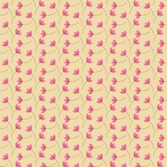 Illustration depicting a pattern of flowers on a soft beige background